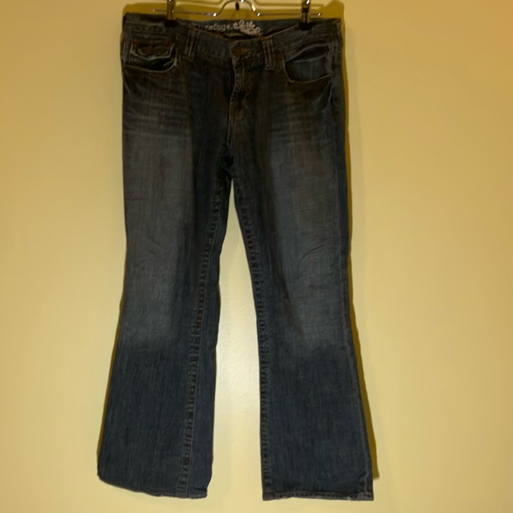 Refuge Blue Flare Wide Leg Jeans